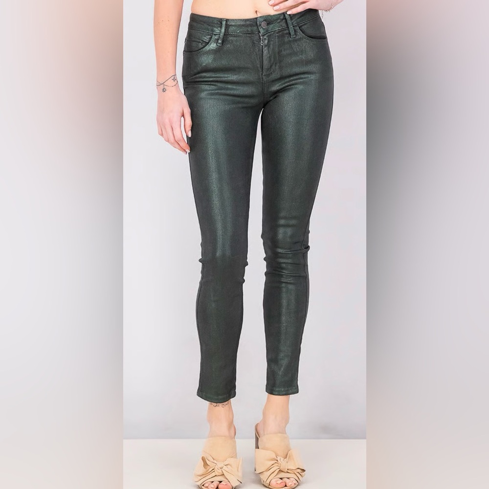 NWT Guess Shimmering Metallic Glam Olive Jeans/size 29